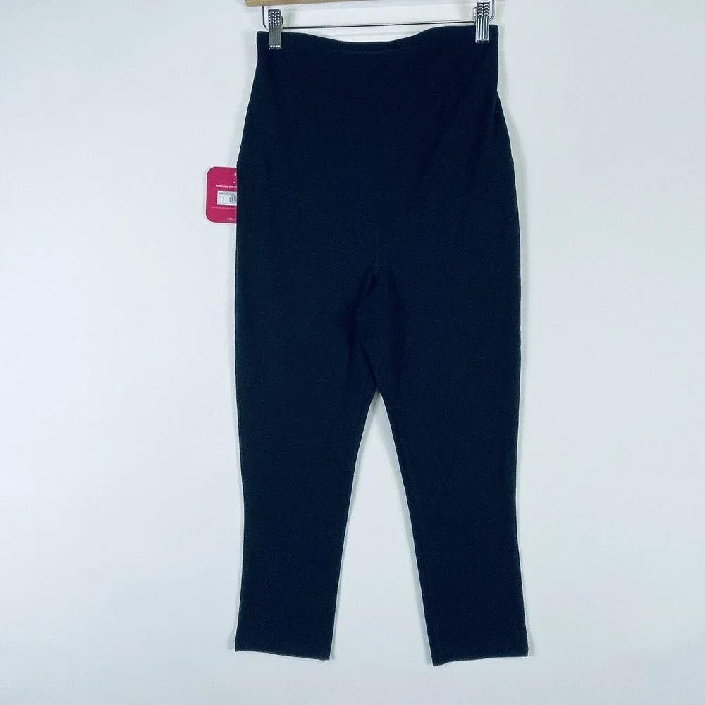 NEW Isabel Maternity Leggings‎ Pants Womens Small Solid Black Cropped Capri